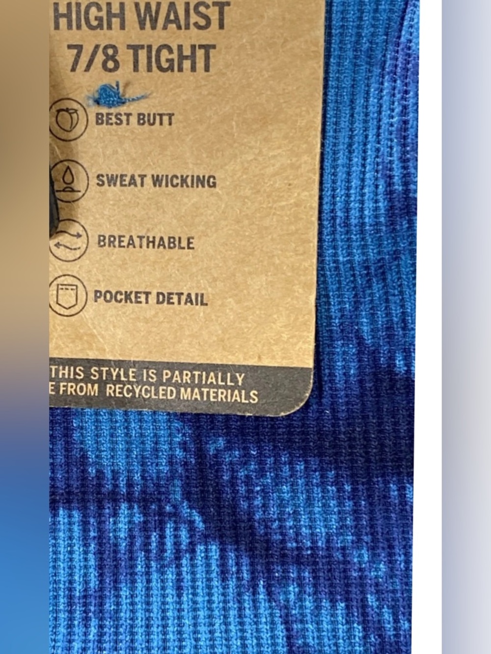 Pink Victoria Secret High-Waist 7/8 Blue Tie-Dye Leggings - Picture 3 of 6